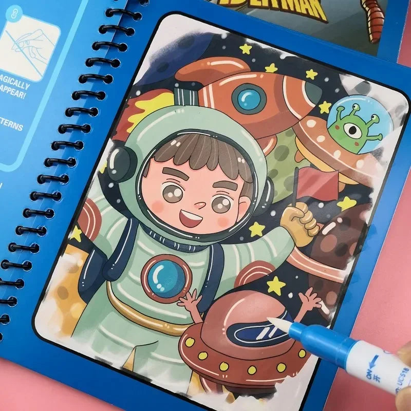 Children's Early Education Magical Water Drawing Book – Reusable Coloring Book with Pen, Creative Educational Toy Gift