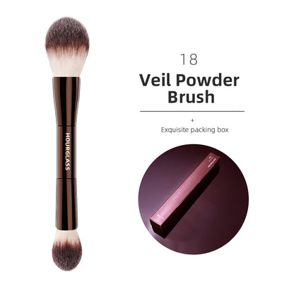 Hourglass Retractable Makeup Brush Set – Professional Eyeshadow, Foundation, Concealer, Powder, Bronzer, Blusher & Eyeliner Brushes
