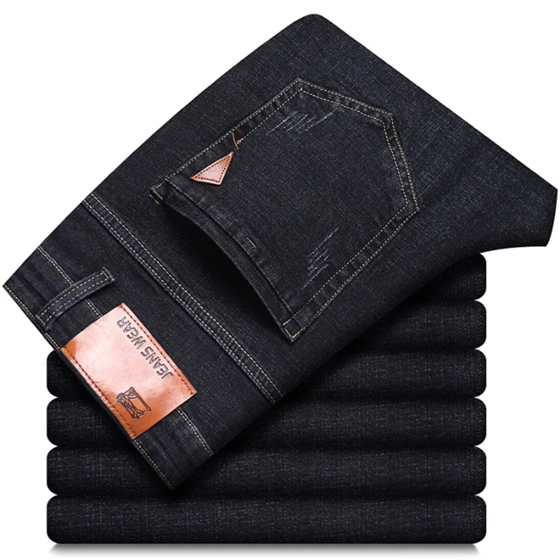 Men's Slim Fit Business Casual Denim Trousers – Comfortable Stretch Pants, Light Luxury Fashion for Men