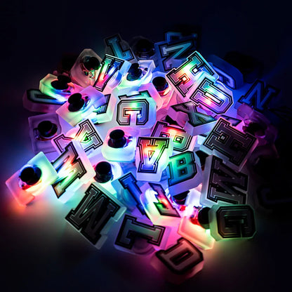 1/26pcs LED Letter Pins – Light-Up Shoe Charms & Accessories for Kids Sandals, Clogs & Gifts