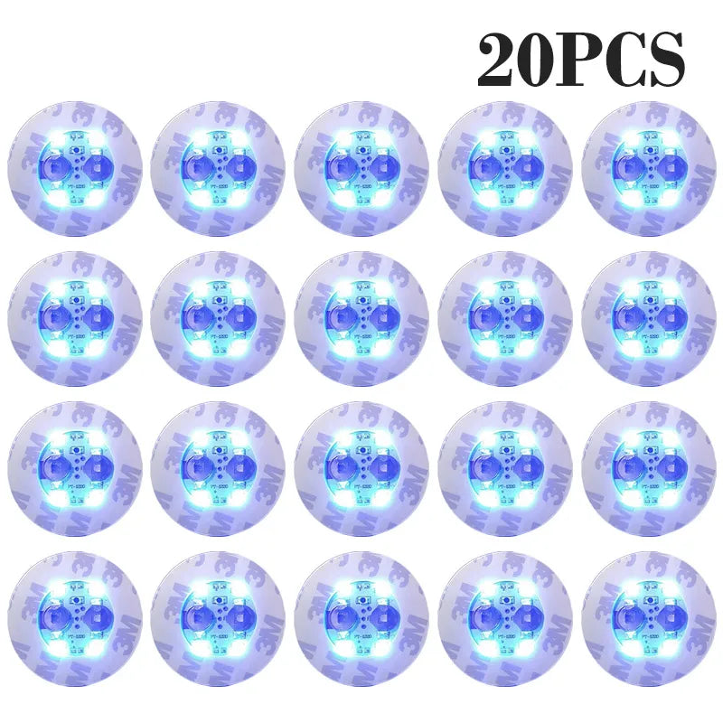 100-Pack LED Tableware Mats & Luminous Cup Stickers — Colorful Flashing Bottle Coasters for Bar, Stall, and Party Lighting