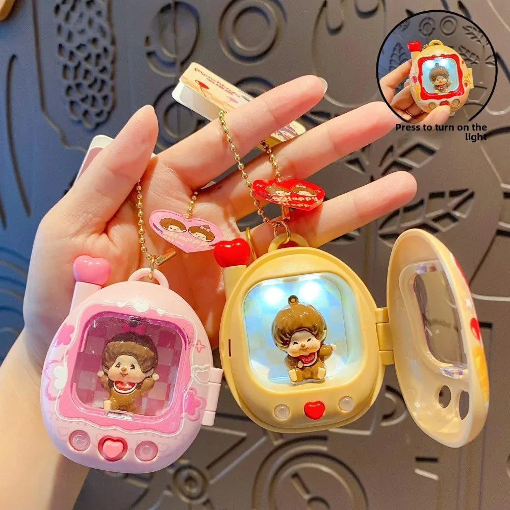 Mini Retro TV Light-Up Keychain – Y2K Aesthetic Doll Charm, Cute Bag Accessory & Birthday Gift