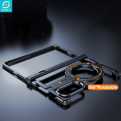 Samsung Galaxy Z Fold 8 Frameless Aluminum Case - 360° Rotating Magnetic Stand Minimalist Full-Cover Phone Shell
