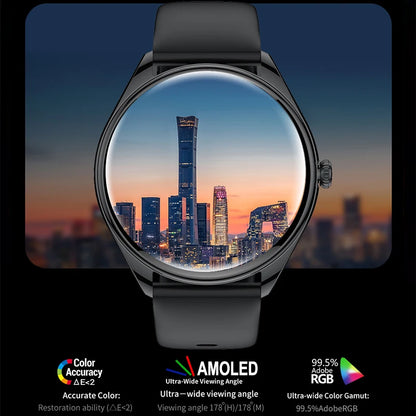Ultra-Thin AMOLED Smartwatch for Men - 3D Display, Fitness Tracking, Heart Rate, Bluetooth Calls & Waterproof Design