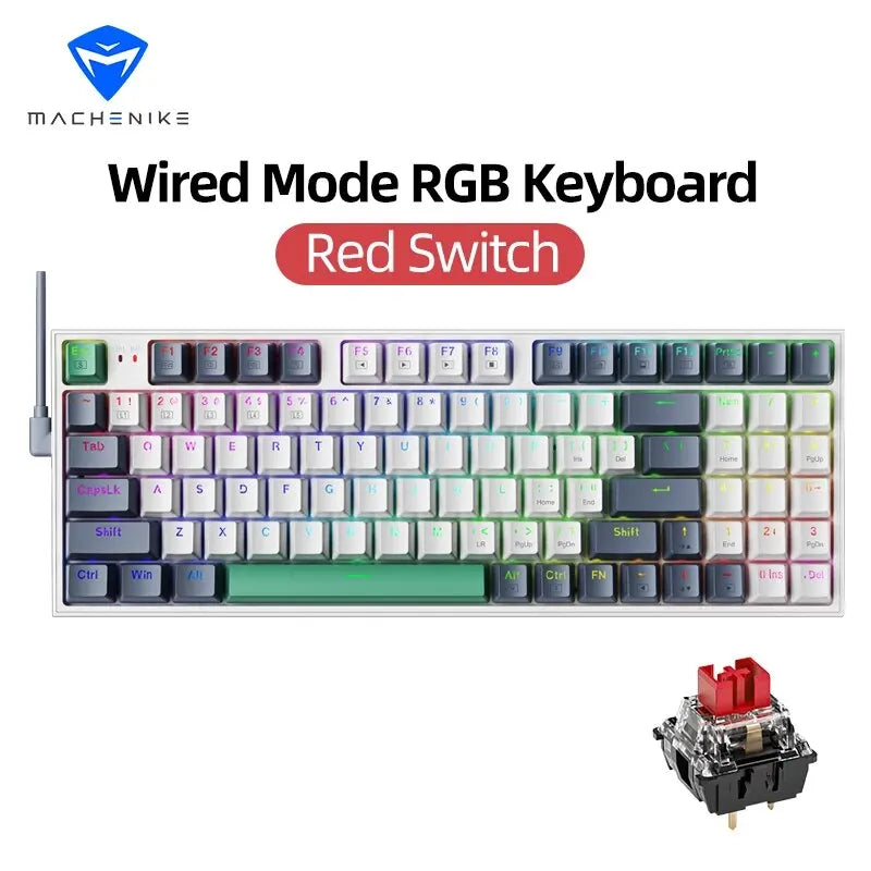 MACHENIKE K500-B94 Mechanical Gaming Keyboard - 94-Key Hot-Swappable 90% Layout with RGB Backlight for PC & Laptop