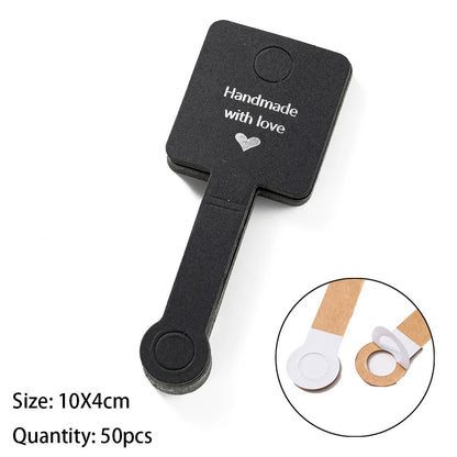 50PCS Self-Adhesive Display Card — 4x10cm Price Tags for Bracelets, Keychains & Jewelry Packaging, Small Business Labels