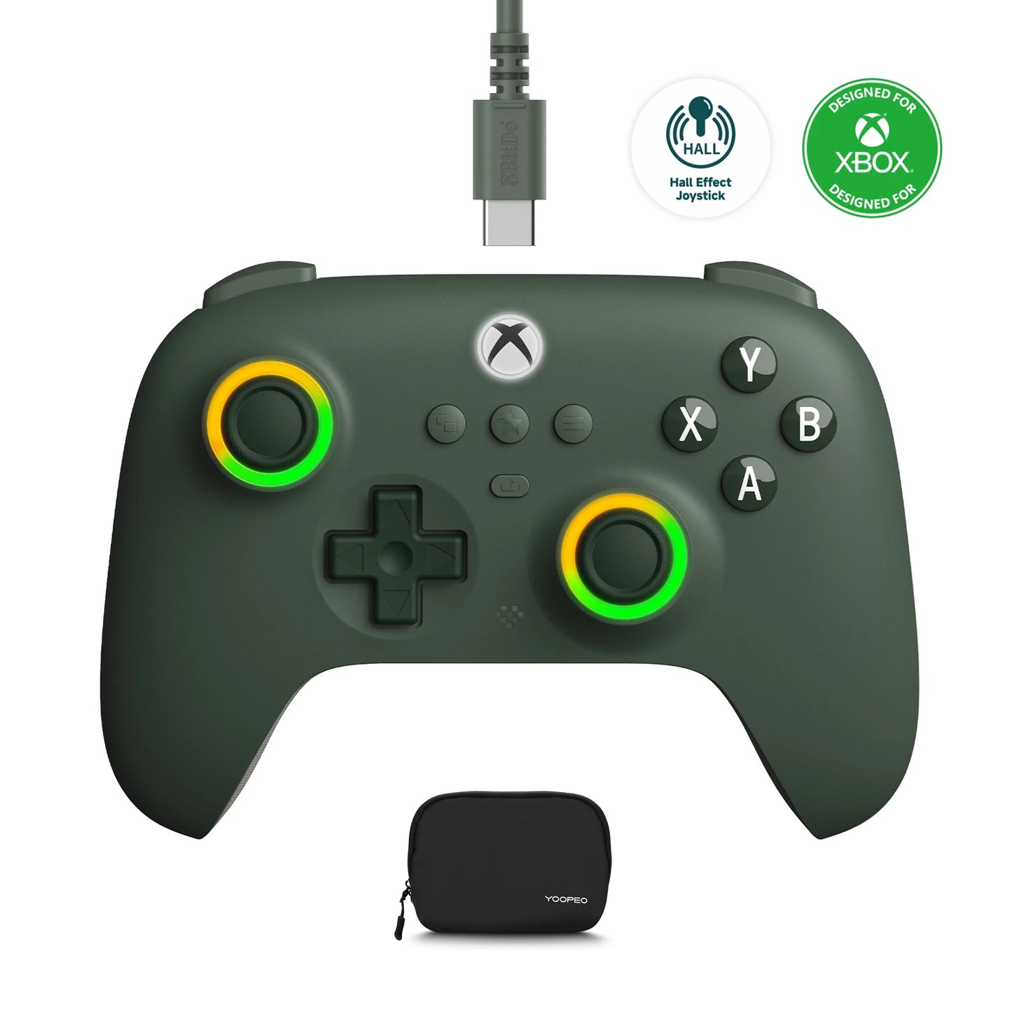 8BitDo Ultimate C Wired Game Controller for Xbox Series X/S & Xbox One | RGB Lighting, Hall Effect Joysticks