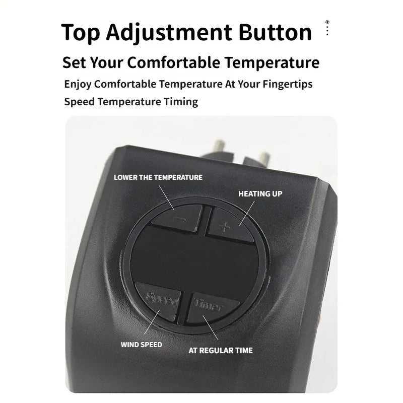 Portable Plug-In Electric Space Heater - Mini Wall Outlet Radiator Fan for Compact Home Heating