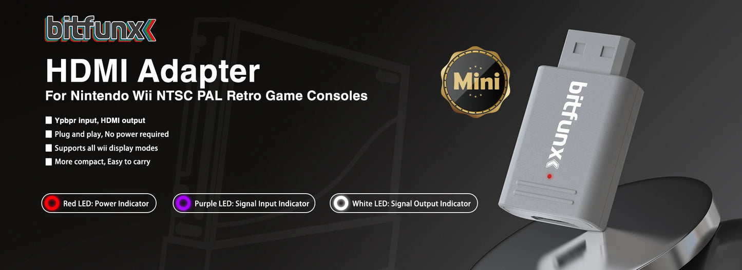 Bitfunx GC2HDMI Adapter – Digital AV to HDMI Converter for Nintendo GameCube NGC DOL-001 Console