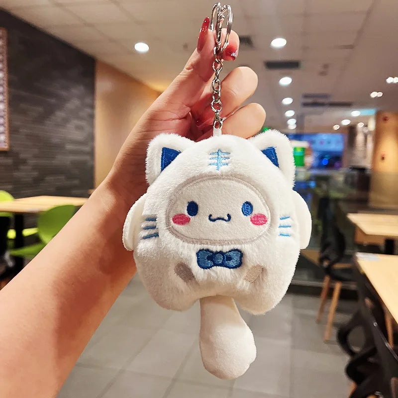 Sanrio Plush Doll Keychain Set – Melody, Cinnamoroll & Pochacco Cute Bag Pendant Gifts for Kids