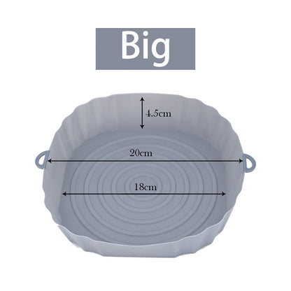 Reusable Air Fryer Silicone Pot & Baking Tray Set – 1/2/3PCS Silicone Basket for Pizza, Fried Chicken & Grill