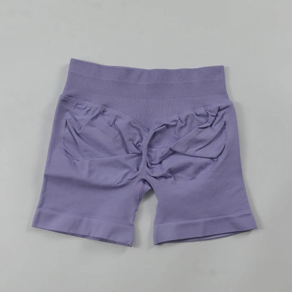 Impact Seamless Scrunch Bum Yoga Shorts – Low Ribbed Waistband, High Stretch Workout & Running Gym Shorts