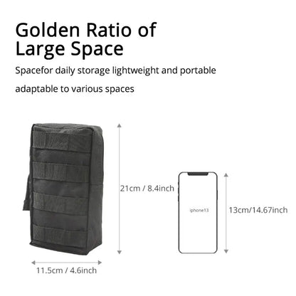Black Outdoor Tactical Molle Waist Bag: 1000D Oxford Military Storage Fanny Pack for Hunting, Backpack, and Tactical Vest Attachment