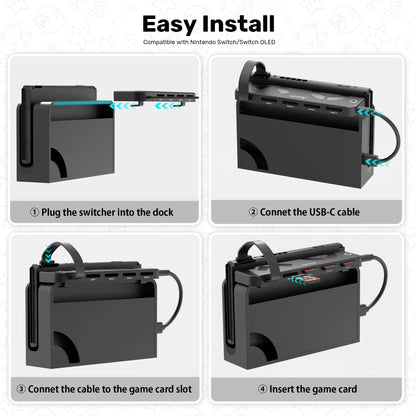 Unitek Game Card Switcher for Nintendo Switch OLED — Multi-Game Card Reader with Wireless Remote Control Accessory