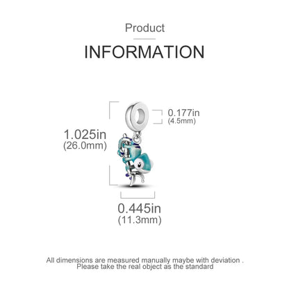MULA Chameleon Silver-Plated Charm with Color-Changing Crystal Ball - DIY Snake Chain Bracelet Jewelry Gift for Women