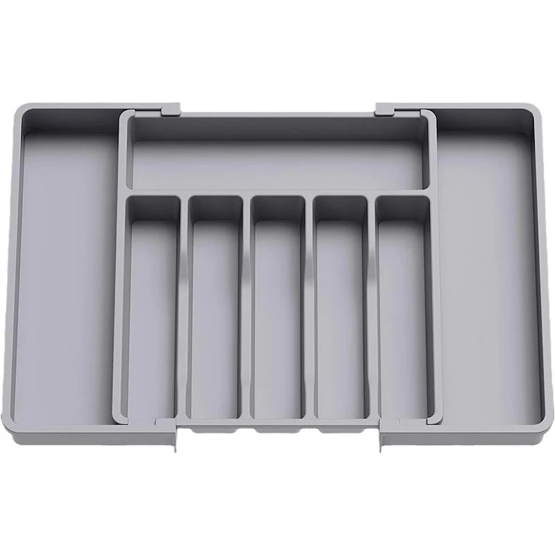 Expandable Adjustable Cutlery Drawer Organizer – Kitchen Utensil Tray with Compartments and Flatware Divider