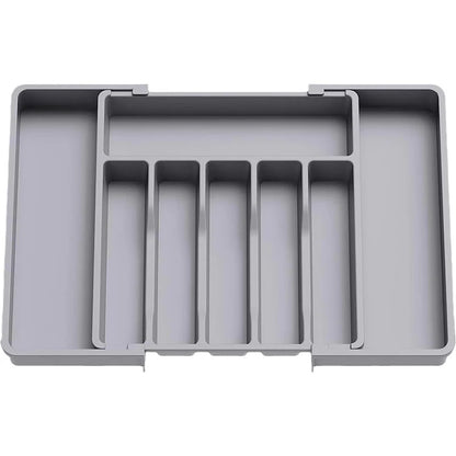 Expandable Adjustable Cutlery Drawer Organizer – Kitchen Utensil Tray with Compartments and Flatware Divider
