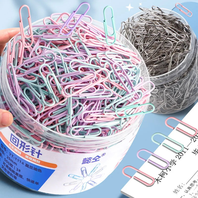 160PCS Color Stainless Steel Paper Clips Set – Large Office File Bookmarks & Organizer Stationery Clips Pack