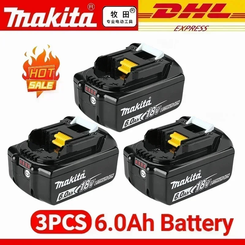 100% Original Makita 18V Lithium Battery – 6Ah/5Ah/3Ah Compatible with DTW700, DDF487, DTD173, DGA404, HR140D, DJV182 Tools