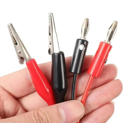 4mm Banana Plug to Alligator Clip Test Leads - Multimeter & Oscilloscope Electrical Testing Cables