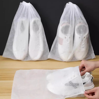 50pcs Breathable Dustproof Storage Bags – Non-Woven Drawstring Clear Shoe Covers & Travel Pouches for Protection & Organization