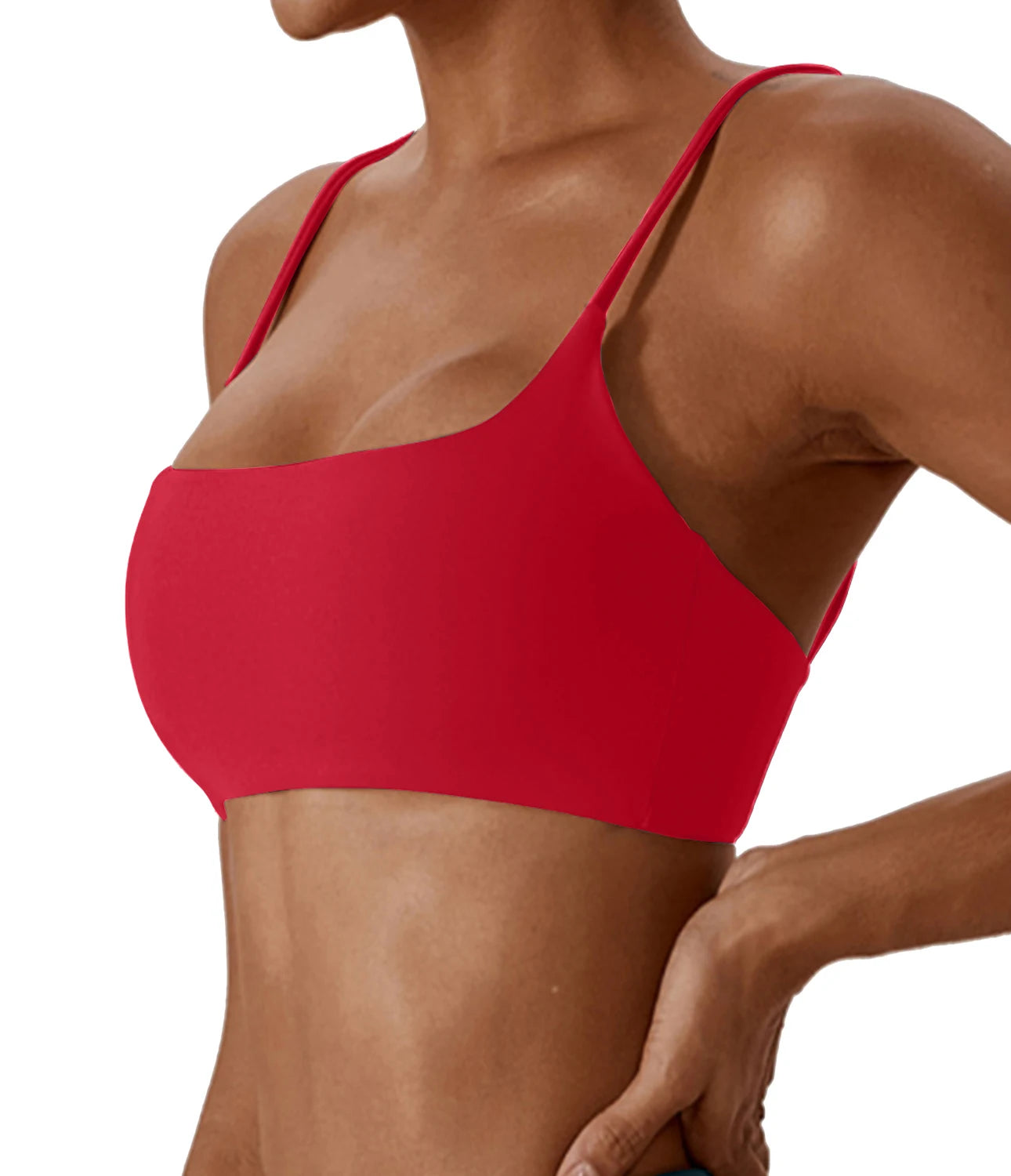 Soft Cross Back Sports Bra - High Quality Women’s Yoga Fitness Top for Running Workout and Activewear