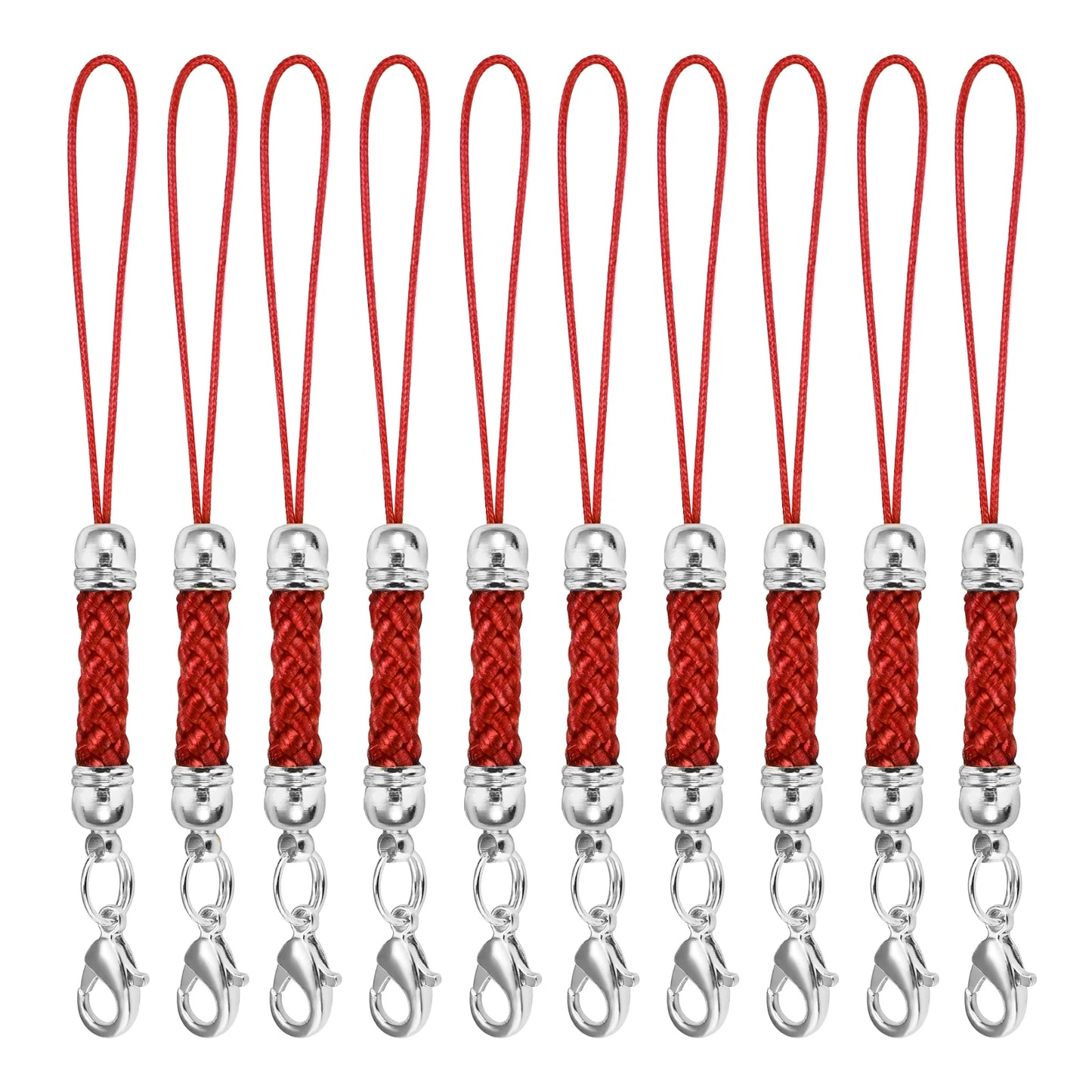 10Pcs Lanyard Strap Set - Lobster Clasp Rope Keychain Hooks Mobile Charms & Key Ring Accessories