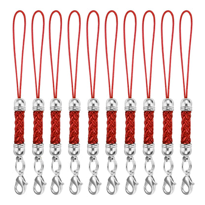 10Pcs Lanyard Strap Set - Lobster Clasp Rope Keychain Hooks Mobile Charms & Key Ring Accessories