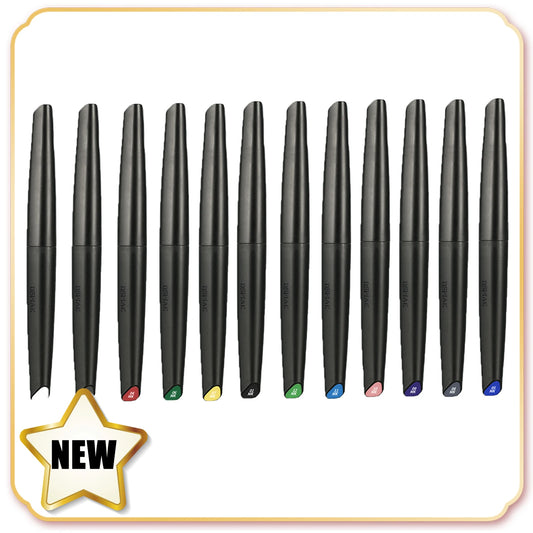 DSPIAE 5/8/12 Colors Brush Pen Set – Environment-Friendly Water-Based Soft Head Markers in Base, Metallic & Fluorescent Colors