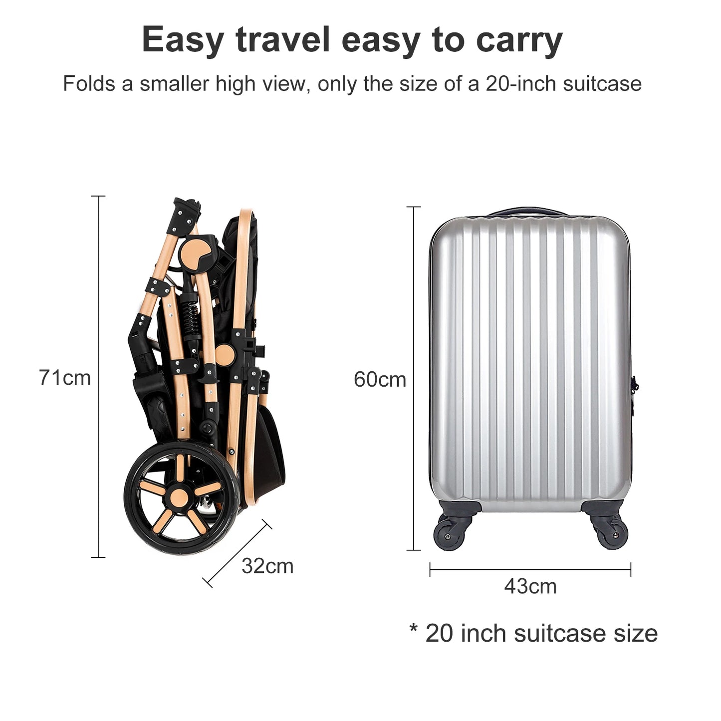 High-Quality 3-in-1 Newborn Baby Stroller — Lightweight Folding Cart with Comfort Seat & ISOFIX Safety