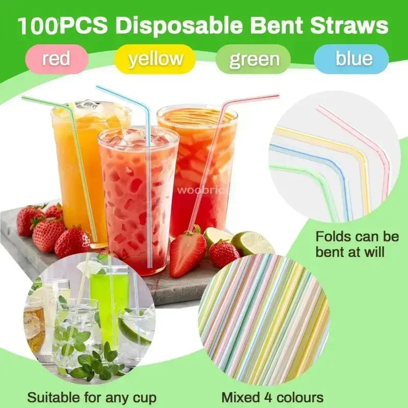 Multicolor Plastic Drinking Straws – Reusable Cola & Cocktail Straws for Bar, Party, Wedding, and Kitchen Use, Wholesale Pajitas