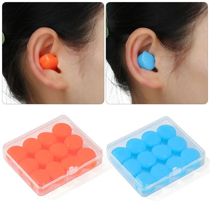 6 Pairs Soft Silicone Earplugs – Waterproof Anti-Noise Earbuds, Reusable Soundproof Ear Protection for Swimming & Hearing Safety