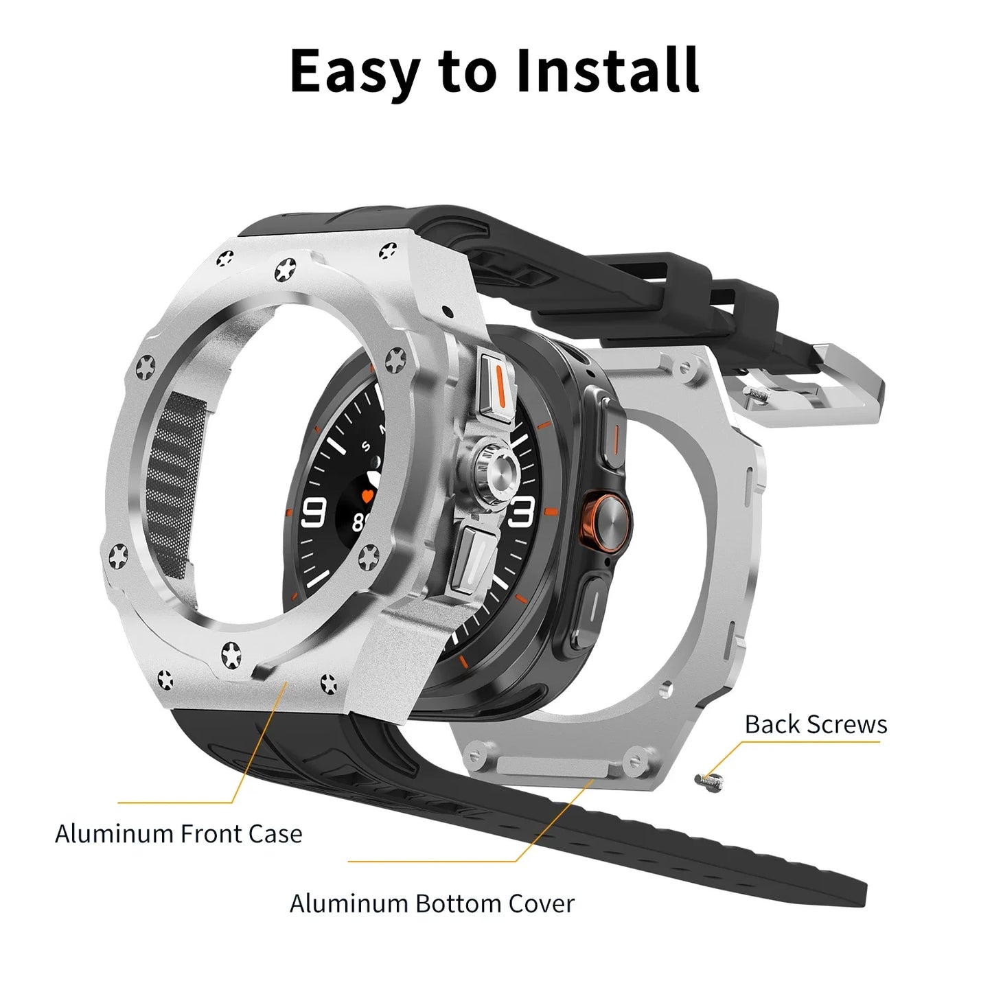 Luxury Carbon Case & Rubber Strap Kit – Samsung Galaxy Watch Ultra 47mm Accessories