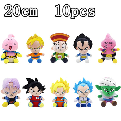 20cm Dragon Ball Anime Plush Toys - Super Saiyan Goku, Vegeta, Piccolo, Trunks and Gohan Stuffed Dolls
