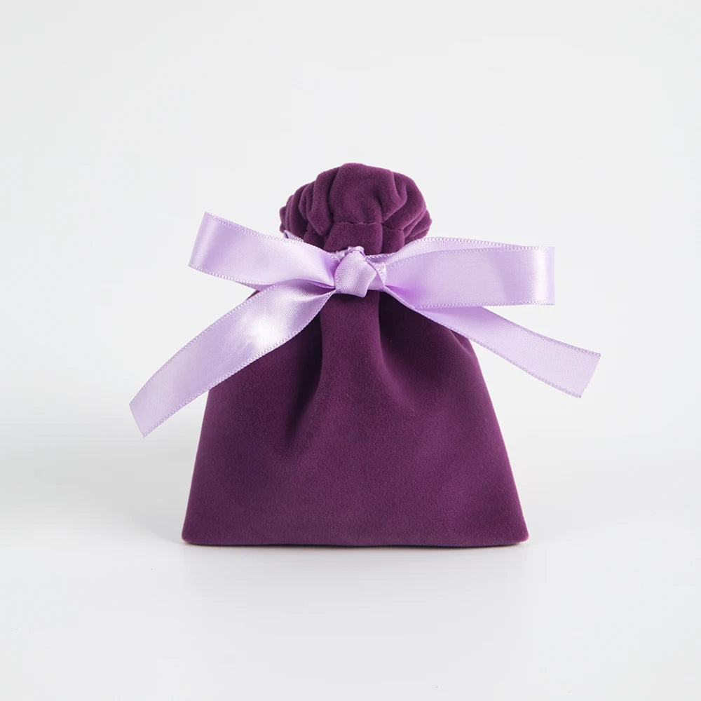 10PCS Purple Velvet Drawstring Bags — Jewelry Gift & Candy Storage Pouches