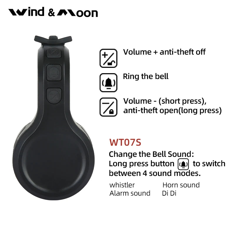 Electric Bicycle Horn Alarm - 80-130dB Bike Bell for E-Scooters, Road Bikes & MTB Handlebar Accessory