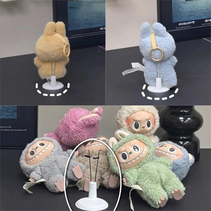 Adjustable Doll Display Stand - Plastic Action Figure Holder Bracket for Labubu, Skull Panda & Collectible Dolls