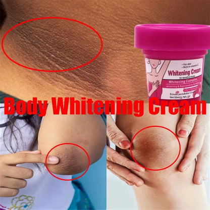 Body Whitening Cream – Brightening Dark Spots, Underarm & Knee Skin Lightening, Melanin Reduction, Intimate Area Care & Skin Tone Correcting Bleach Cream