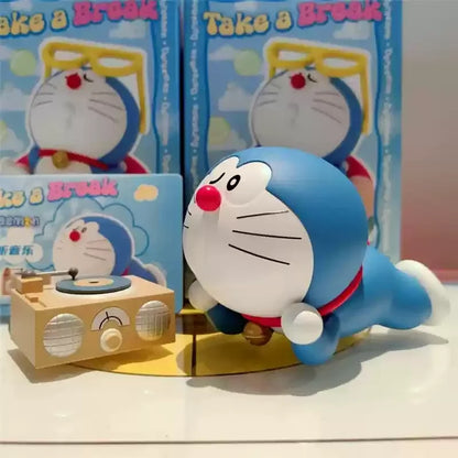 Genuine Doraemon Take a Break Series Blind Box Figures – Kawaii Anime Desktop Decor Toy, Room Ornament & Birthday Gift Collectible