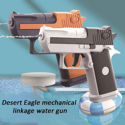 Kids Summer Mini Desert Eagle Water Gun – Mechanical Continuous Firing Small Pistol for Beach & Pool Play