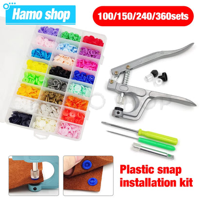 Plastic Snap Fastener Pliers Kit T5 – Resin Button Press Tool Set for DIY Sewing, Clothing & Handbags