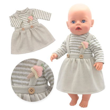 Baby Born Doll Clothes Set – Cute Jumpers, Rompers & Shoes for 13-18 Inch Newborn Dolls, Festival & Birthday Gift
