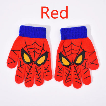 Spider-Man Winter Gloves - Warm Knitted Cartoon Gloves for Children, Marvel-Themed Christmas Gift