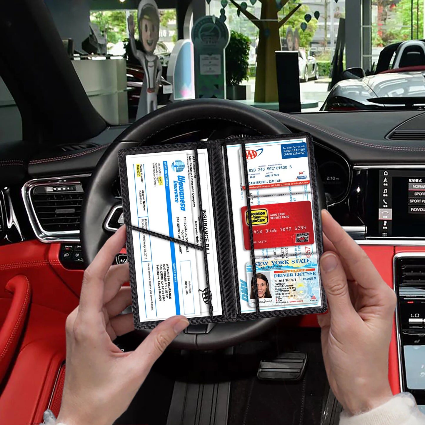 Car Registration & Insurance Holder – Vehicle Glove Box Organizer for Auto & Truck