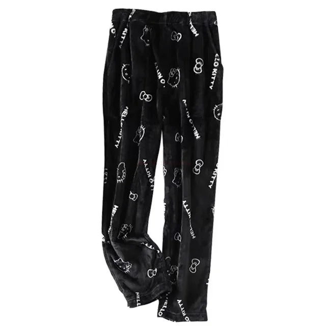 Y2K Hello Kitty Pajama Pants – Sanrio Anime Women’s Cartoon Sleepwear, Fashionable Home Leisure Trousers