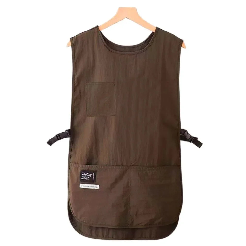 Waterproof Nylon Vest Apron - Breathable, Stain-Resistant Sleeved Kitchen Apron for Cooking, Cleaning & Household Tasks