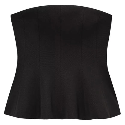 HXAO Women’s Summer 2025 Corset Tube Top – Ruffled Bustier Vest, Sleeveless Backless Tank in White, Pink, Blue, Yellow & Black