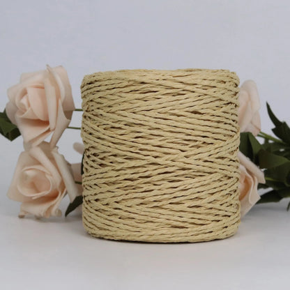 Raffia Straw Yarn - 100g Handmade Crochet Material for Summer Hats, Bags & DIY Handcraft Projects