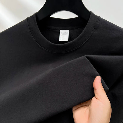 100% Pure Cotton Men’s Summer T-Shirt – High-End Short Sleeve Round Neck Breathable Fashion Top