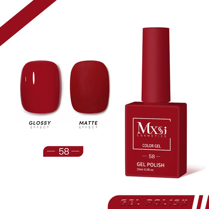 Mxsi 15ml Gel Nail Polish - Neon Brown, Royal Blue, Red, Green & Nude UV Gel Lacquer Colors for Nail Art